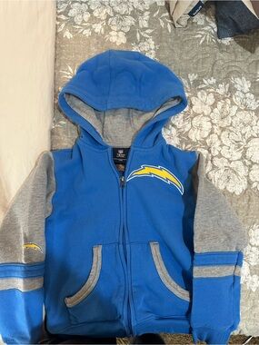 NFL Los Angeles Chargers Blue & Gray Kids Hooded Zip Jacket